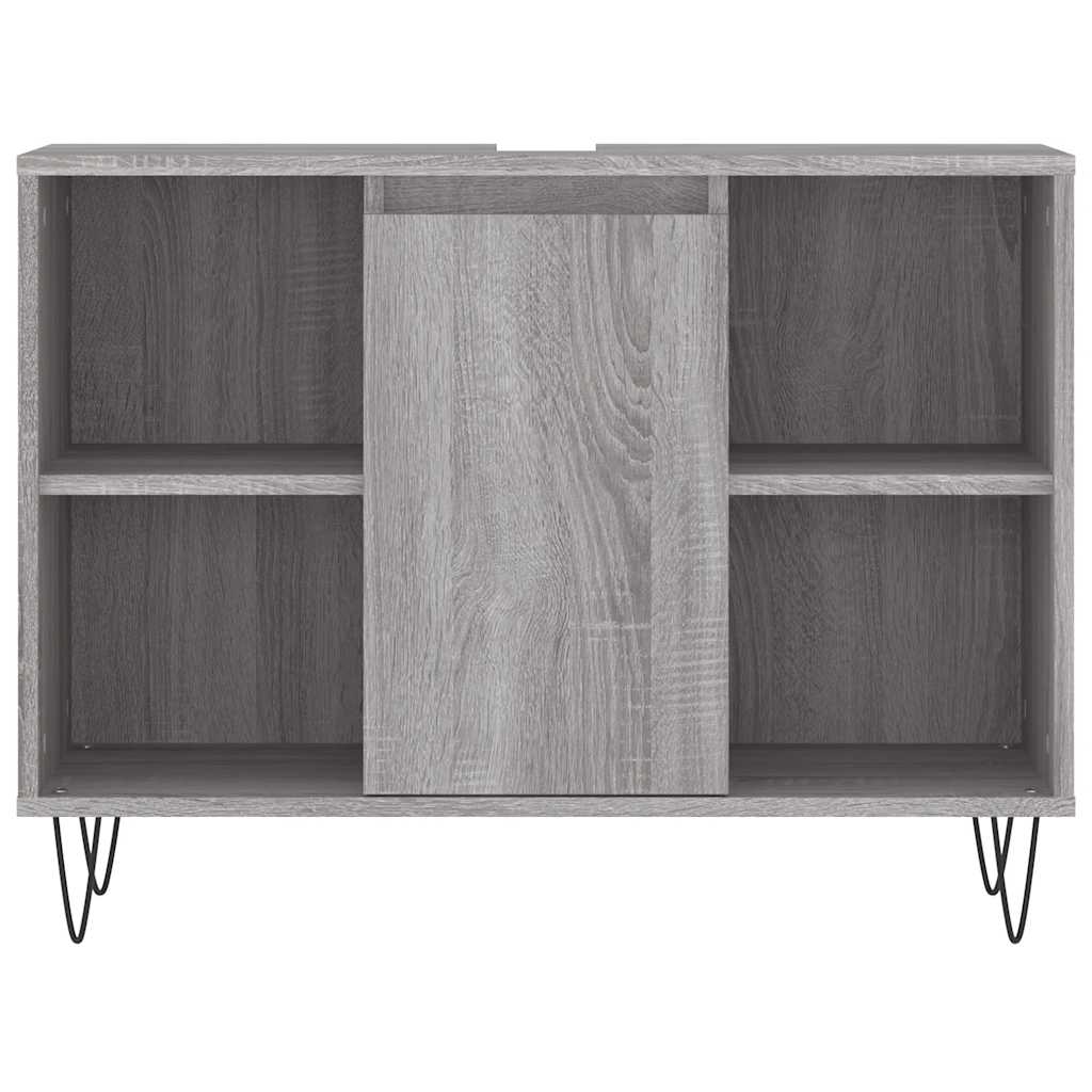 szürke sonoma színű szerelt fa mosdószekrény 80 x 33 x 60 cm