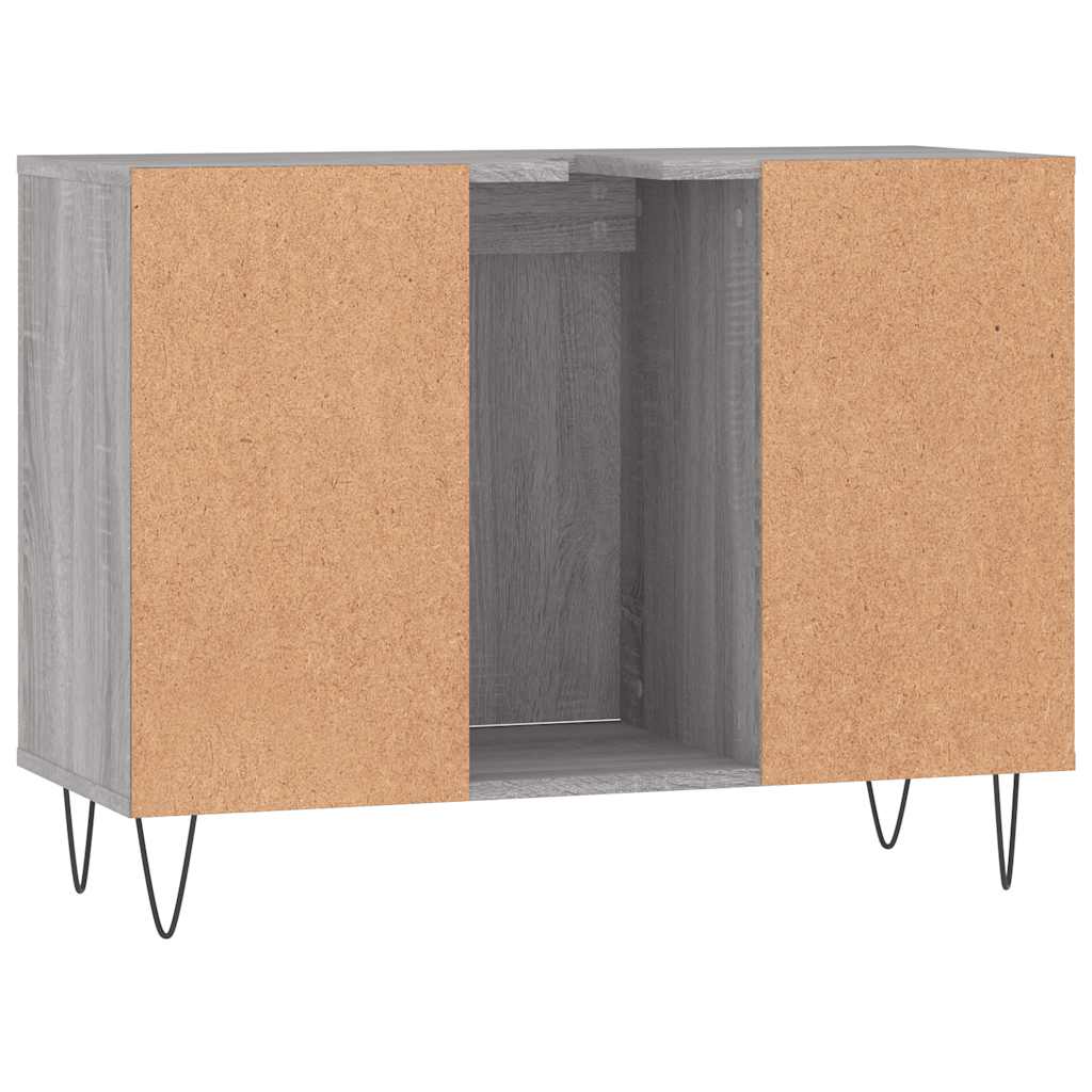 szürke sonoma színű szerelt fa mosdószekrény 80 x 33 x 60 cm