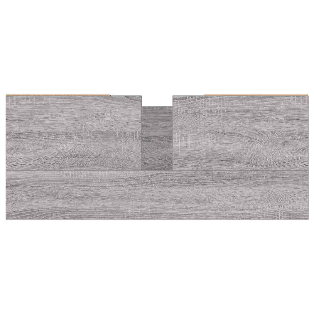 szürke sonoma színű szerelt fa mosdószekrény 80 x 33 x 60 cm