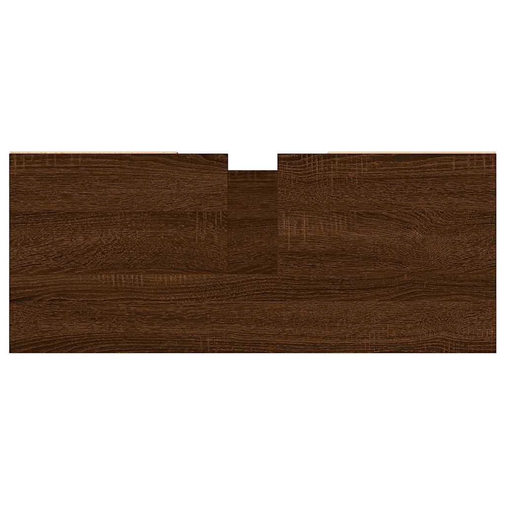 barna tölgyszínű szerelt fa mosdószekrény 80 x 33 x 60 cm