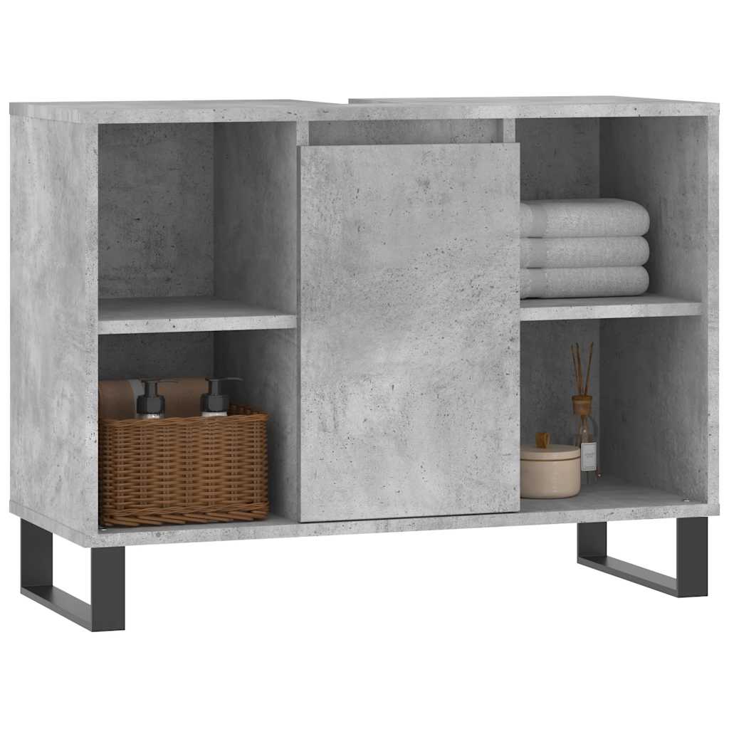 betonszürke szerelt fa fürdőszobaszekrény 80 x 33 x 60 cm