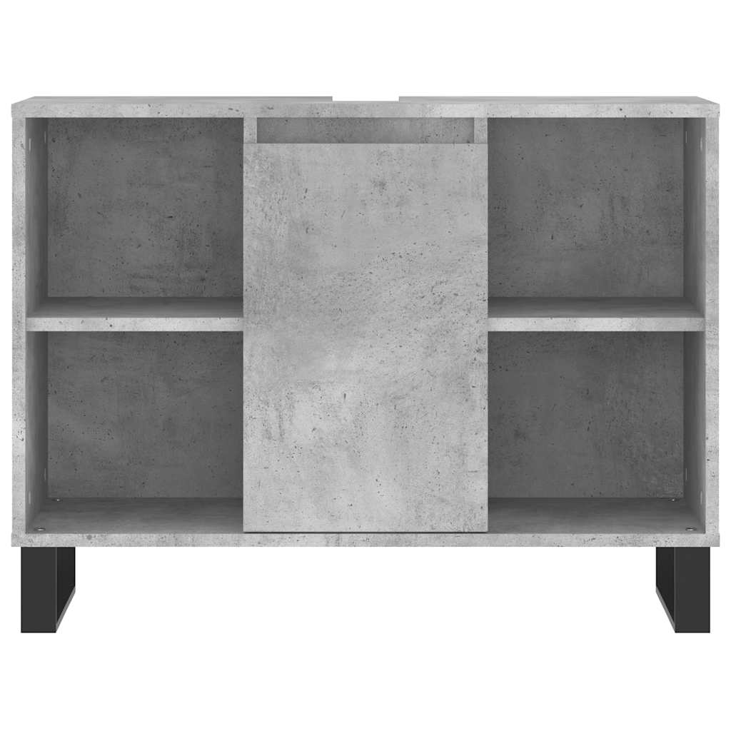 betonszürke szerelt fa fürdőszobaszekrény 80 x 33 x 60 cm