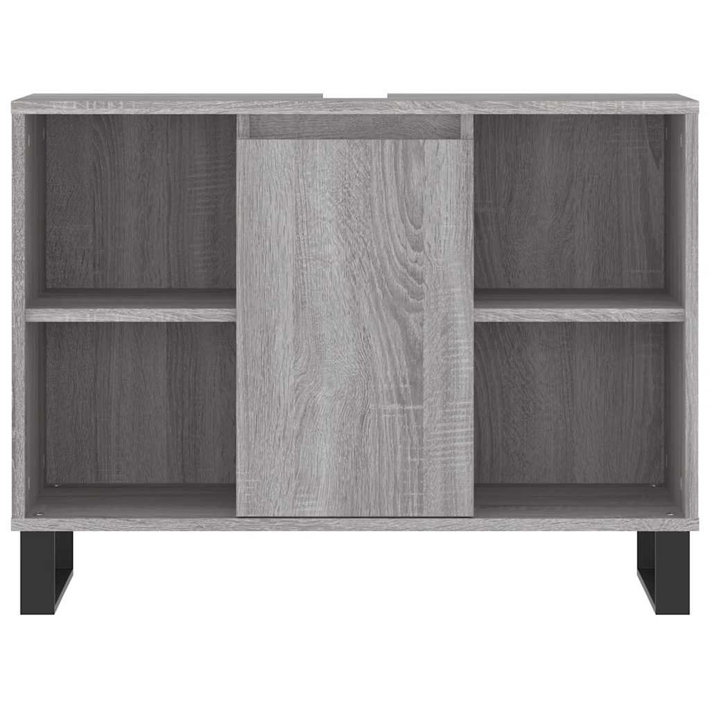 szürke sonoma színű szerelt fa mosdószekrény 80 x 33 x 60 cm