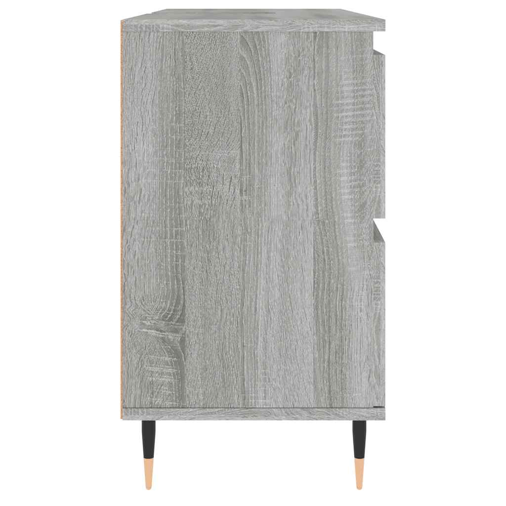 szürke sonoma színű szerelt fa mosdószekrény 80 x 33 x 60 cm