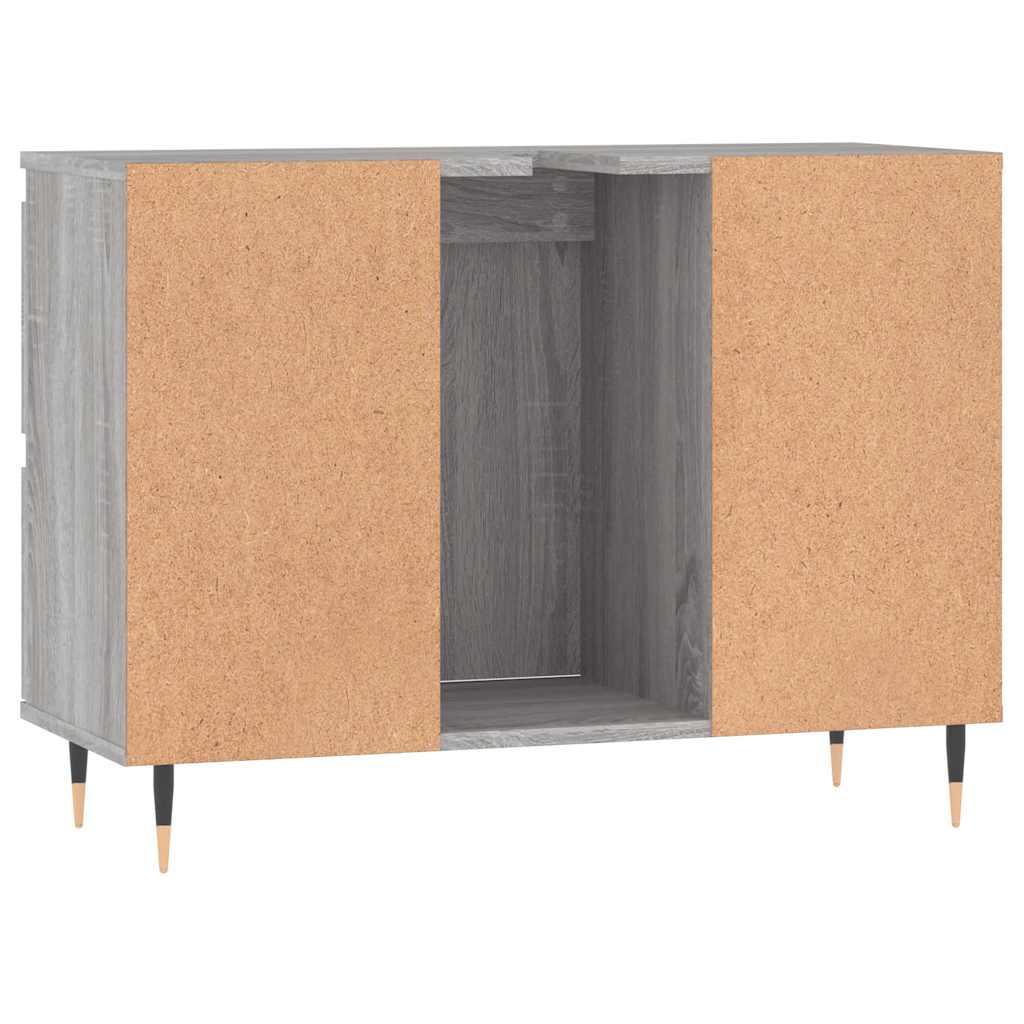 szürke sonoma színű szerelt fa mosdószekrény 80 x 33 x 60 cm