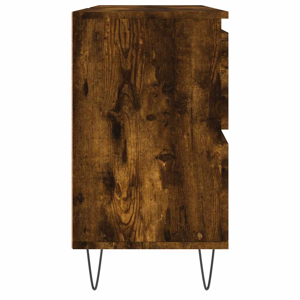 füstös tölgy színű szerelt fa fürdőszobaszekrény 80x33x60 cm