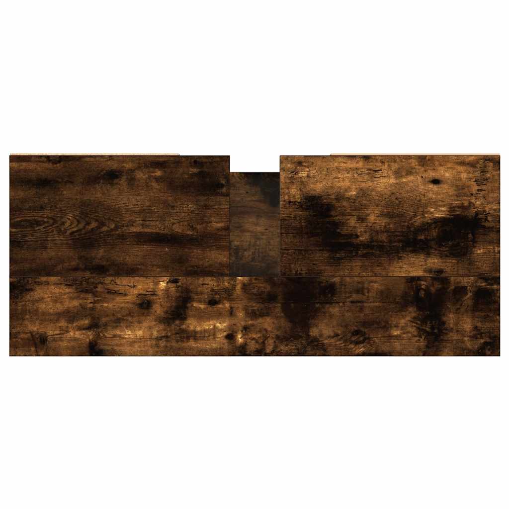 füstös tölgy színű szerelt fa fürdőszobaszekrény 80x33x60 cm