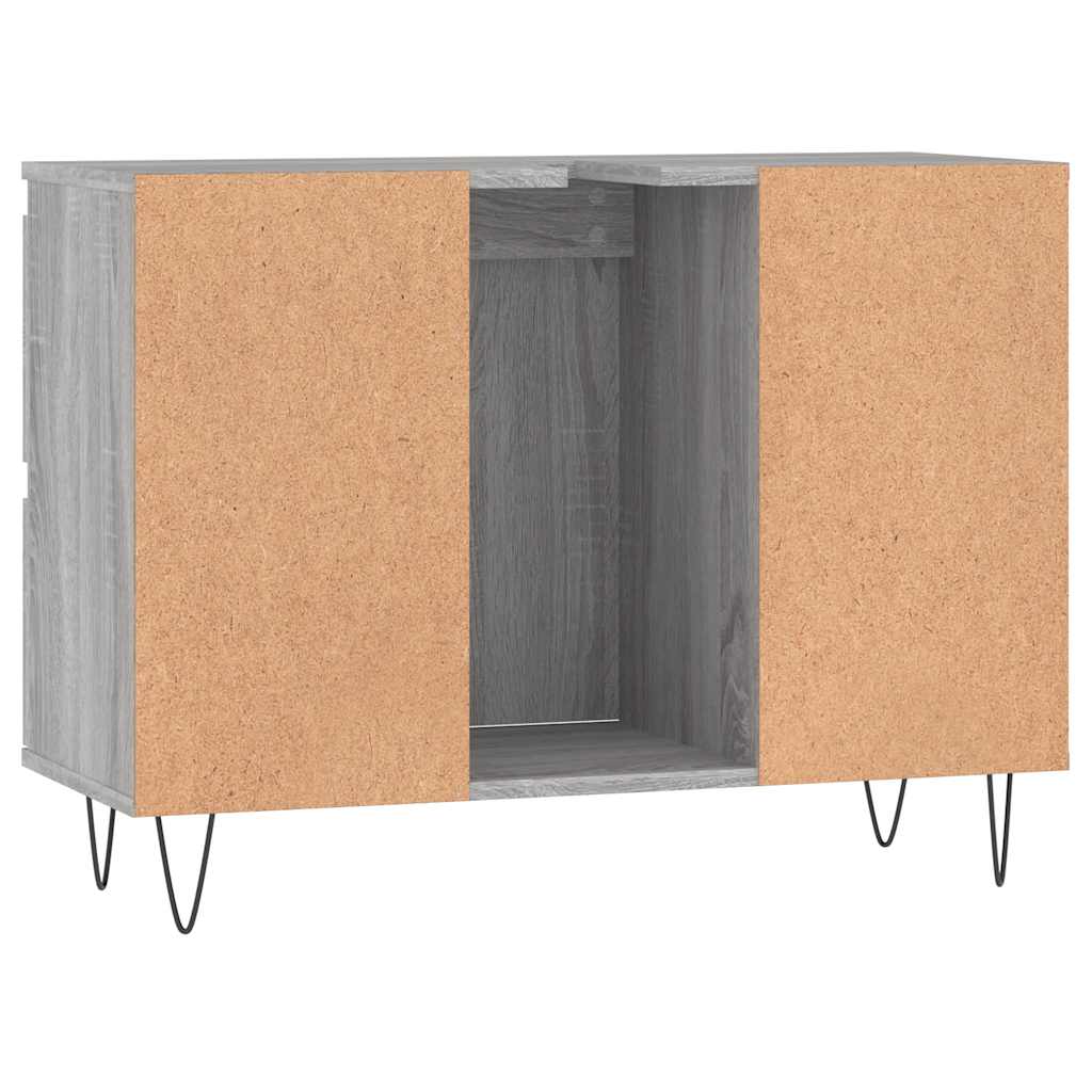 szürke sonoma színű szerelt fa mosdószekrény 80 x 33 x 60 cm
