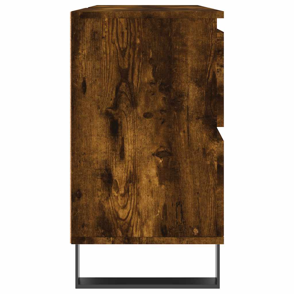 füstös tölgy színű szerelt fa fürdőszobaszekrény 80x33x60 cm