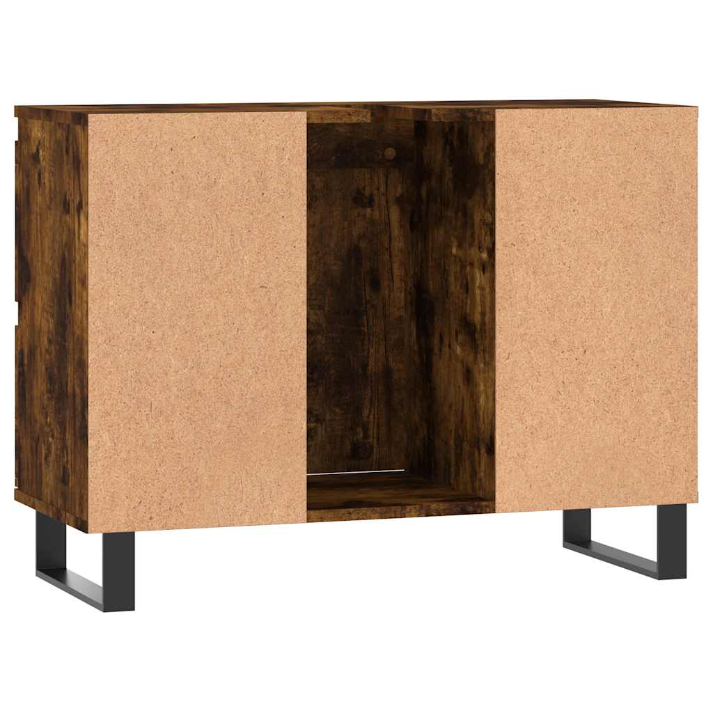 füstös tölgy színű szerelt fa fürdőszobaszekrény 80x33x60 cm