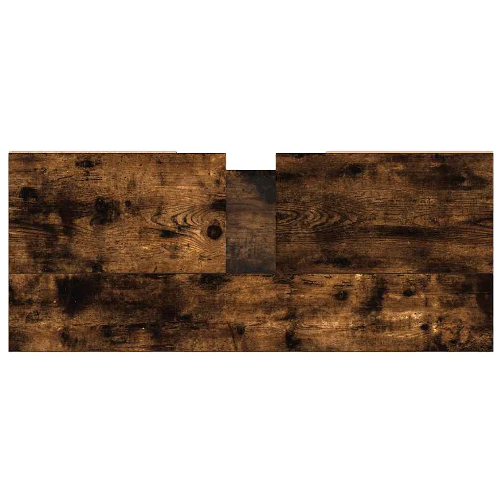 füstös tölgy színű szerelt fa fürdőszobaszekrény 80x33x60 cm