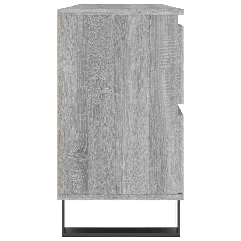szürke sonoma színű szerelt fa mosdószekrény 80 x 33 x 60 cm