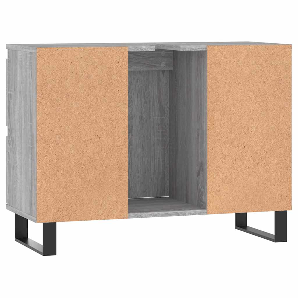 szürke sonoma színű szerelt fa mosdószekrény 80 x 33 x 60 cm