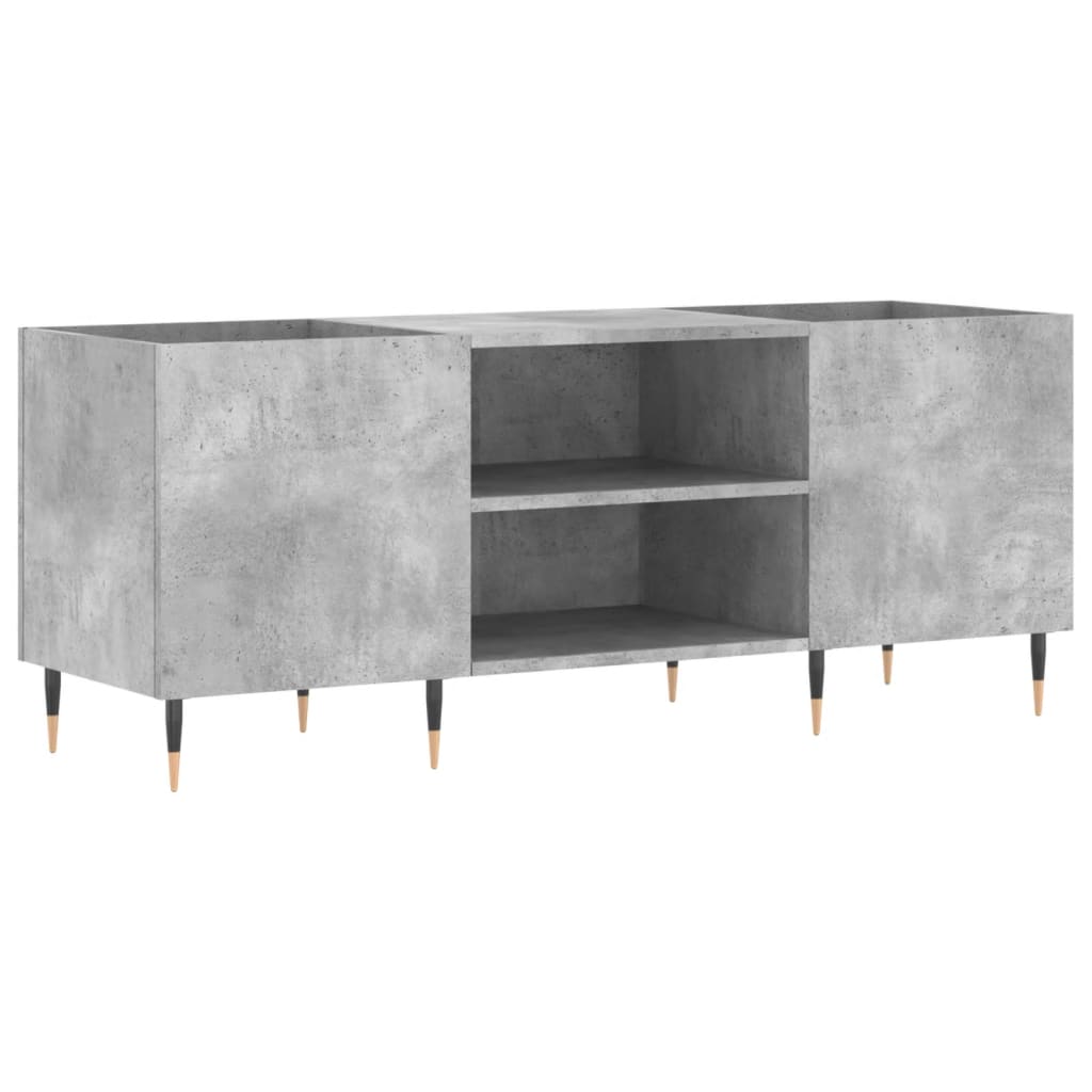 betonszürke szerelt fa hanglemezszekrény 121x38x48 cm