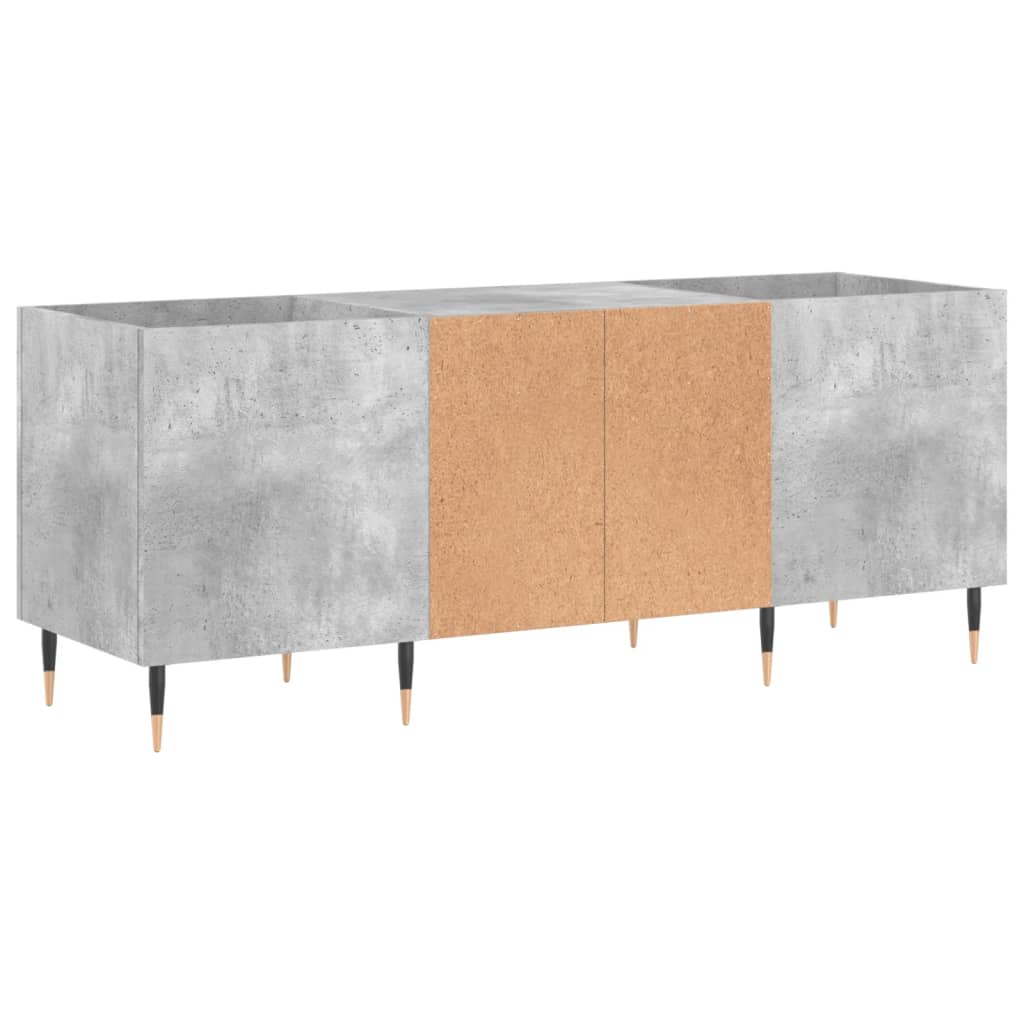 betonszürke szerelt fa hanglemezszekrény 121x38x48 cm