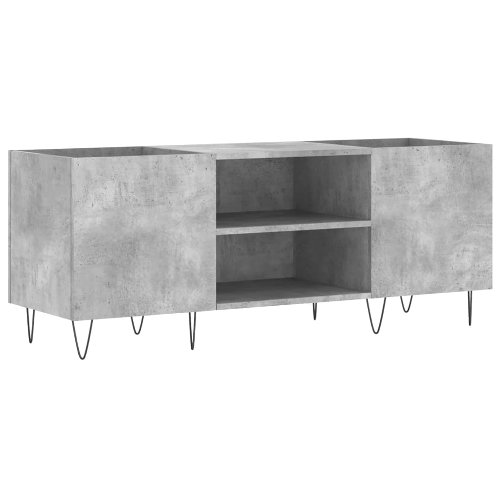 betonszürke szerelt fa hanglemezszekrény 121x38x48 cm