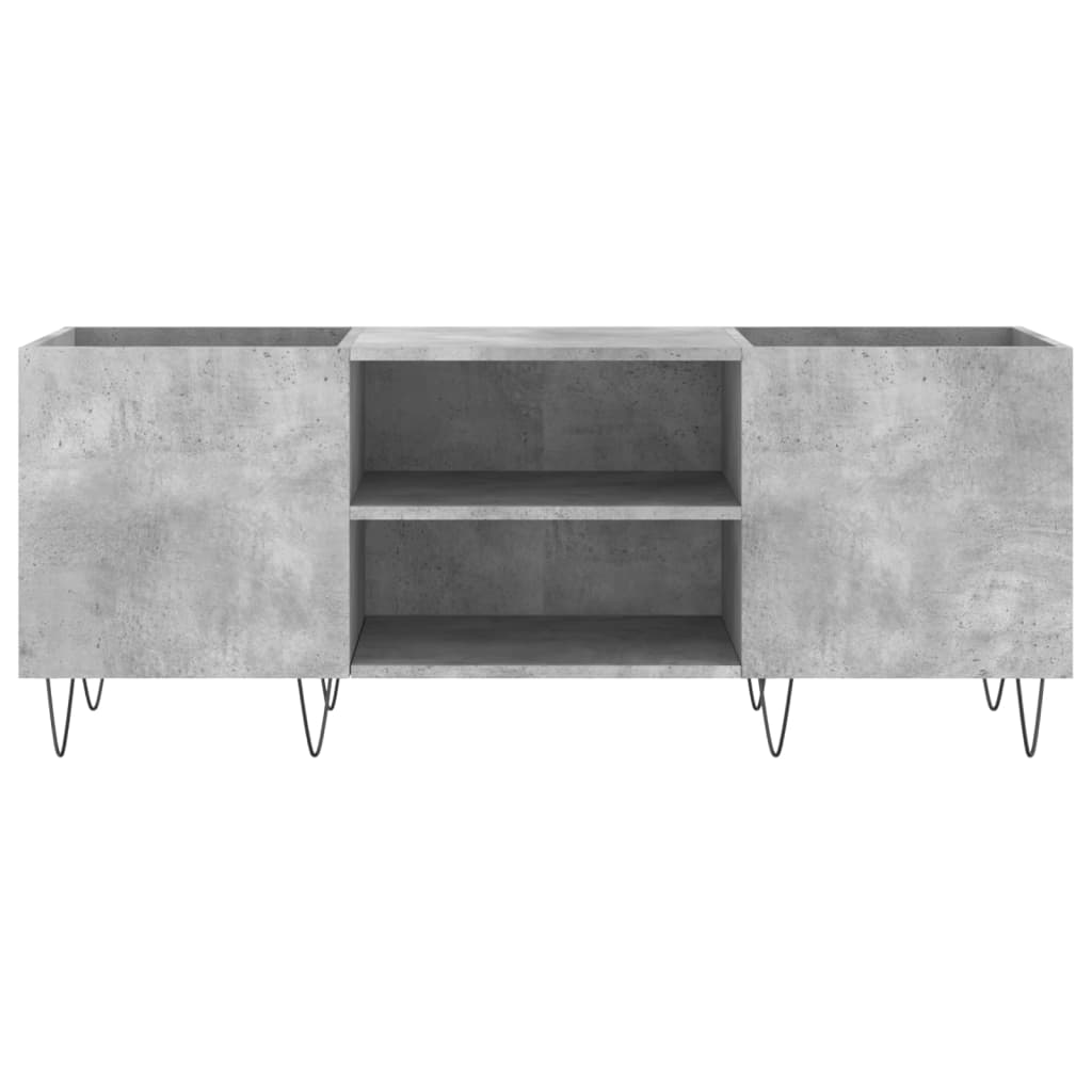 betonszürke szerelt fa hanglemezszekrény 121x38x48 cm