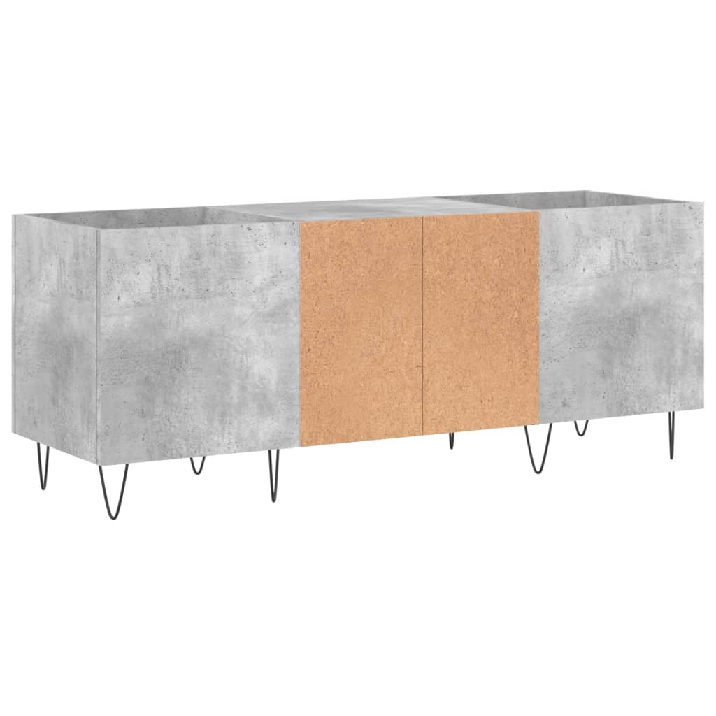 betonszürke szerelt fa hanglemezszekrény 121x38x48 cm