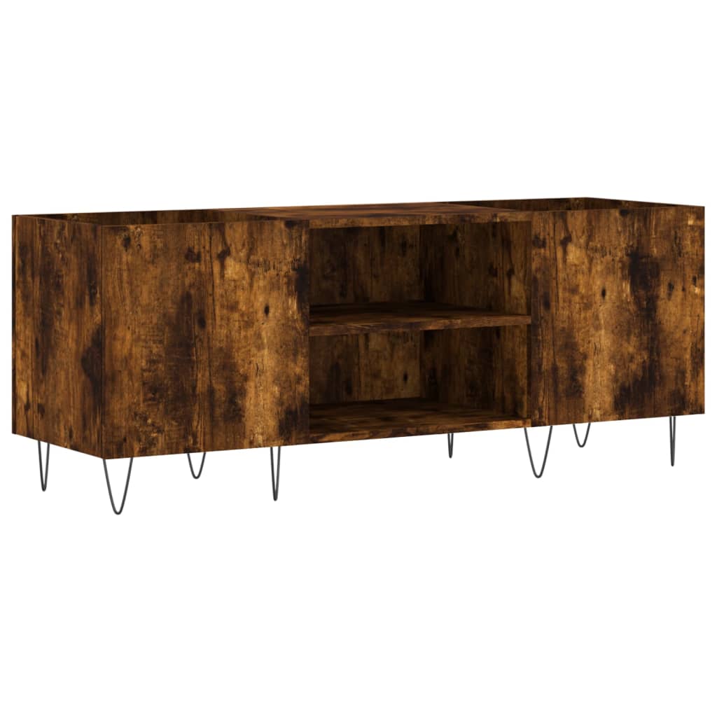 füstös tölgy színű szerelt fa hanglemezszekrény 121x38x48 cm