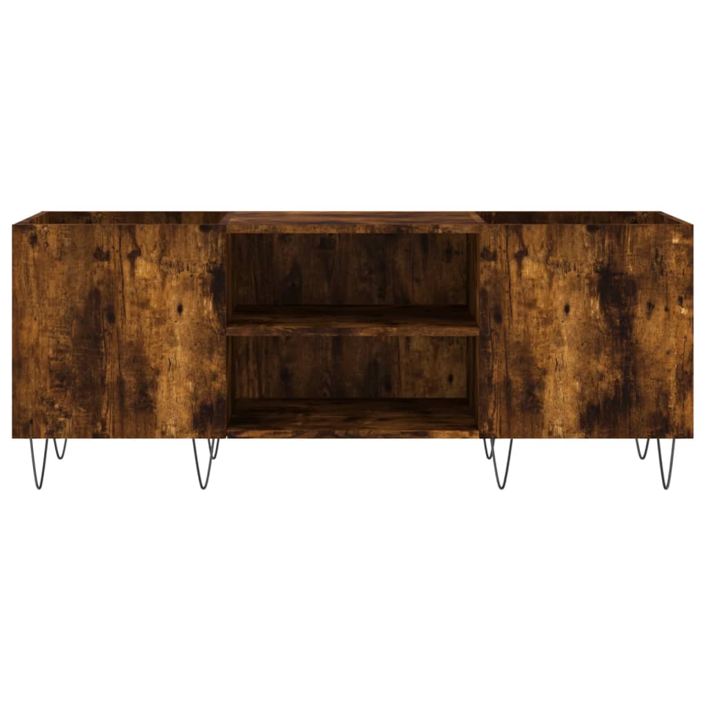 füstös tölgy színű szerelt fa hanglemezszekrény 121x38x48 cm