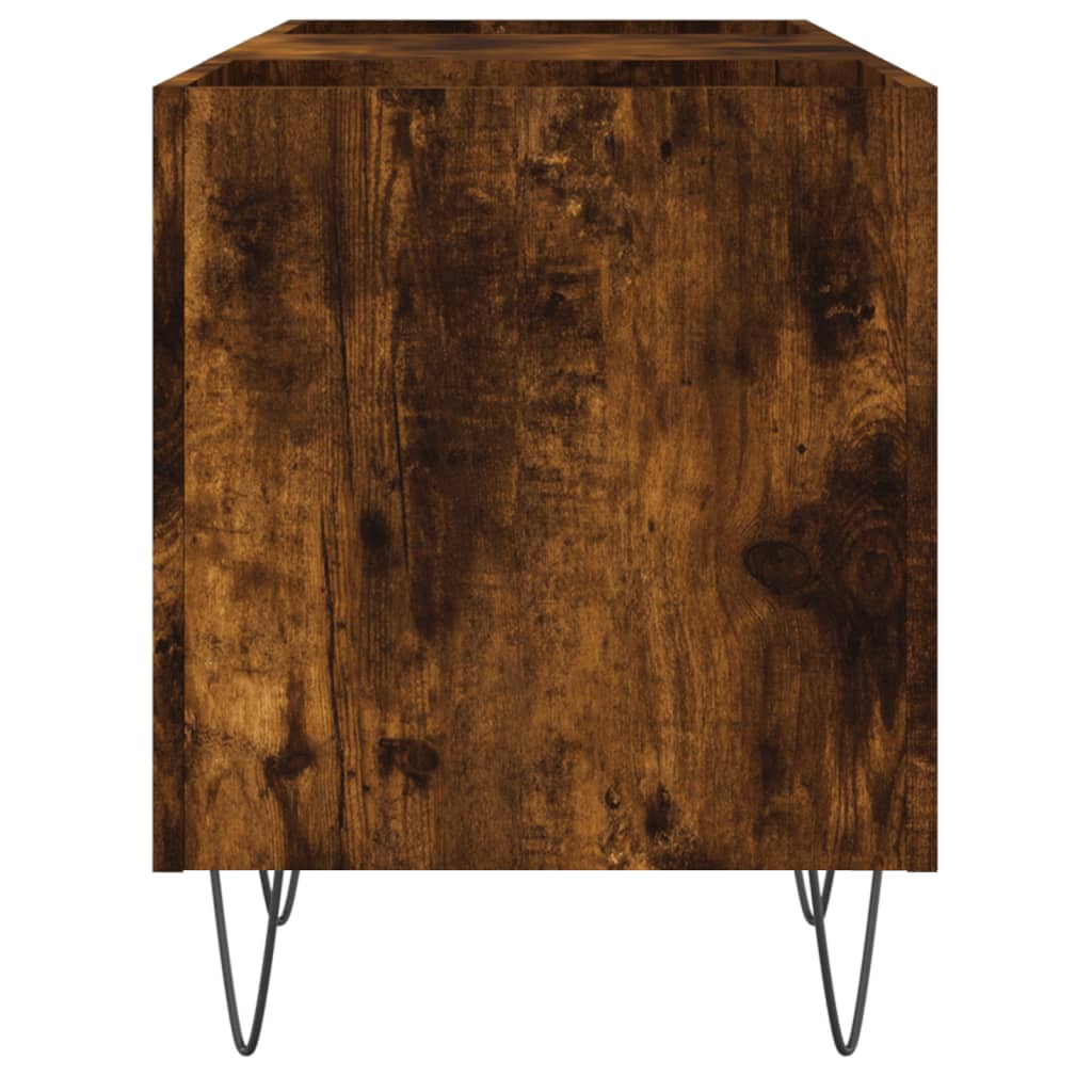 füstös tölgy színű szerelt fa hanglemezszekrény 121x38x48 cm