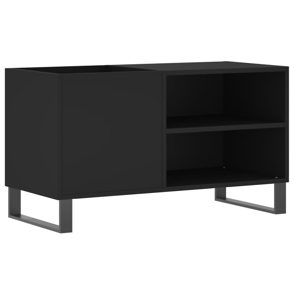 fekete szerelt fa hanglemezszekrény 85x38x48 cm
