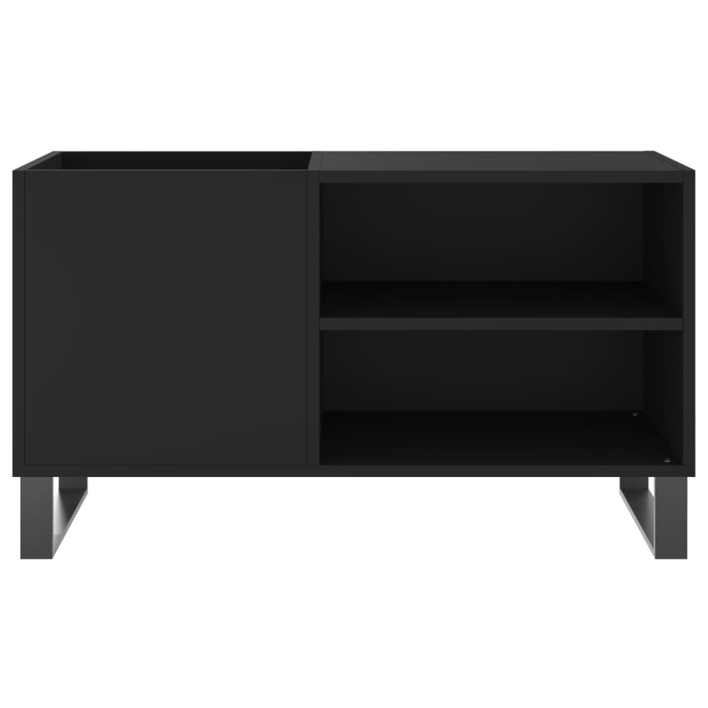 fekete szerelt fa hanglemezszekrény 85x38x48 cm