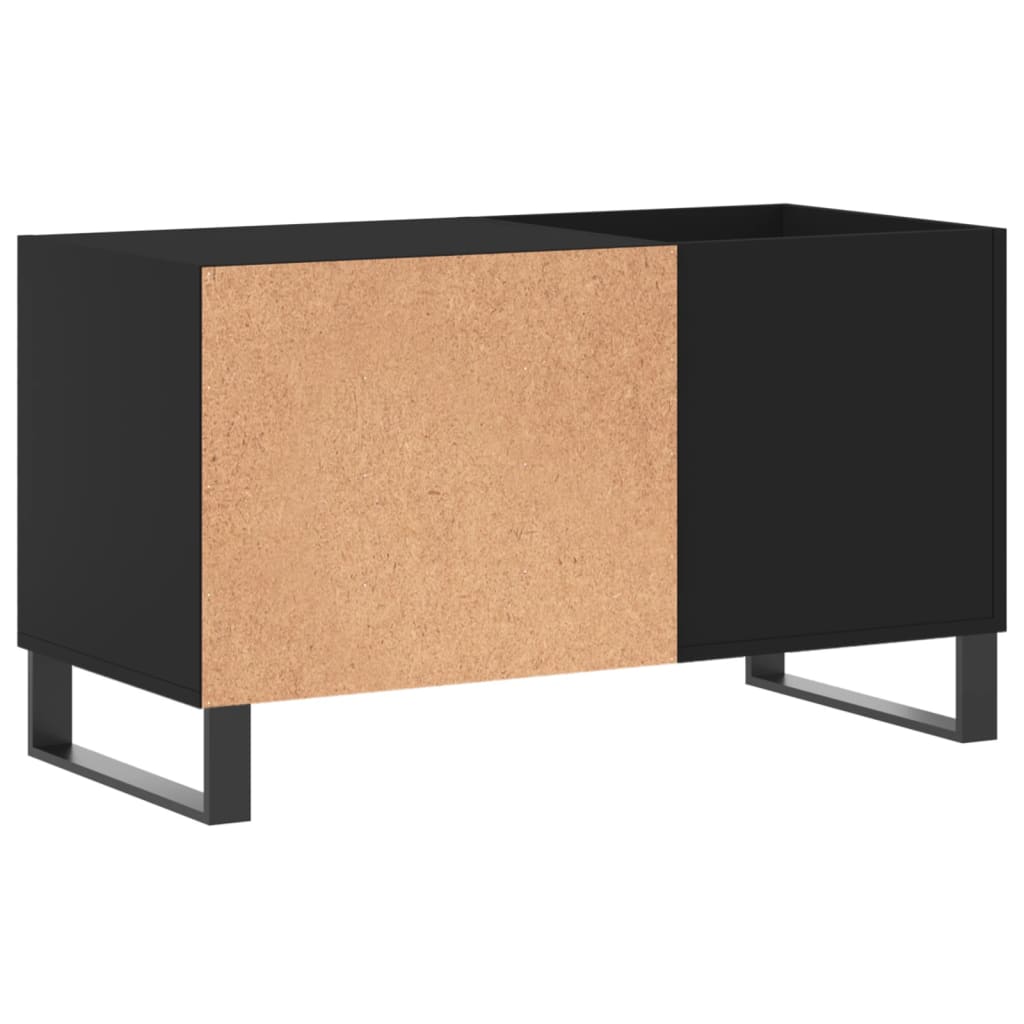 fekete szerelt fa hanglemezszekrény 85x38x48 cm