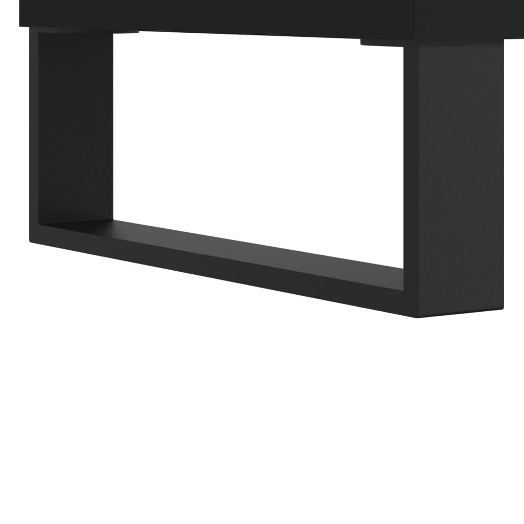 fekete szerelt fa hanglemezszekrény 85x38x48 cm