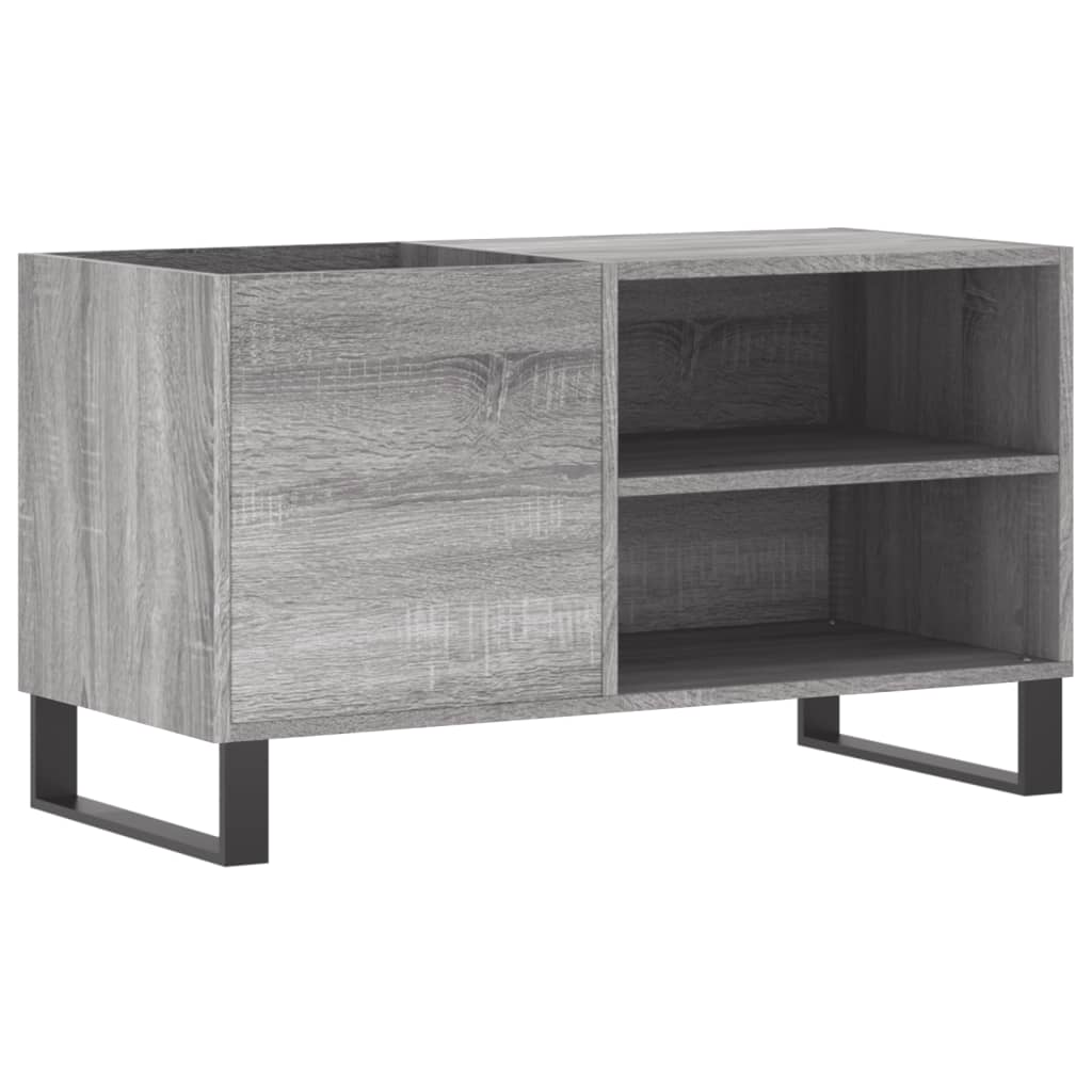 szürke sonoma színű szerelt fa hanglemezszekrény 85x38x48 cm