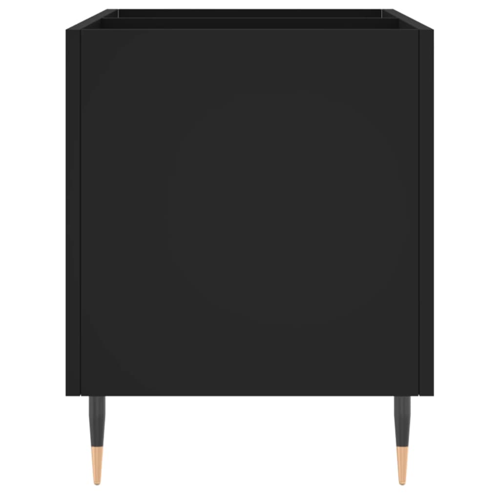 fekete szerelt fa hanglemezszekrény 74,5x38x48 cm