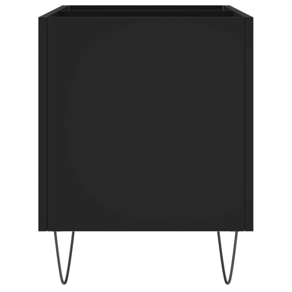 fekete szerelt fa hanglemezszekrény 74,5x38x48 cm
