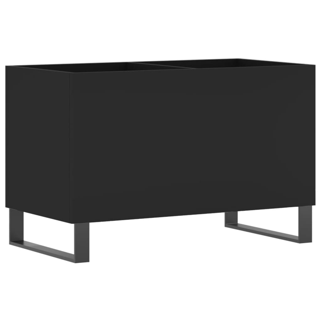fekete szerelt fa hanglemezszekrény 74,5x38x48 cm