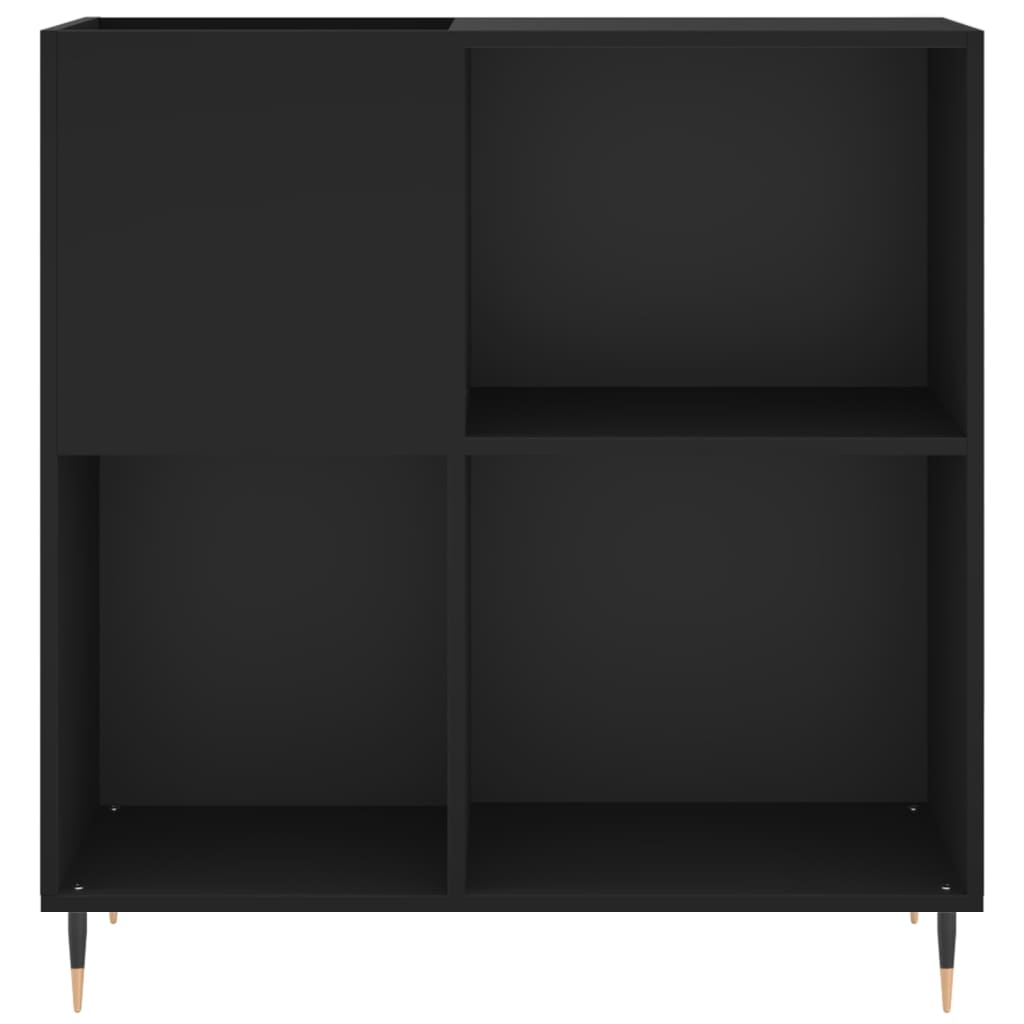 fekete szerelt fa hanglemezszekrény 84,5 x 38 x 89 cm