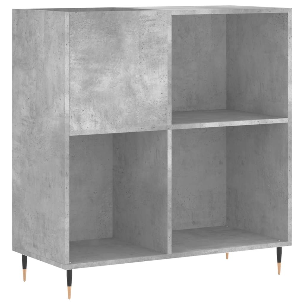 betonszürke szerelt fa hanglemezszekrény 84,5 x 38 x 89 cm
