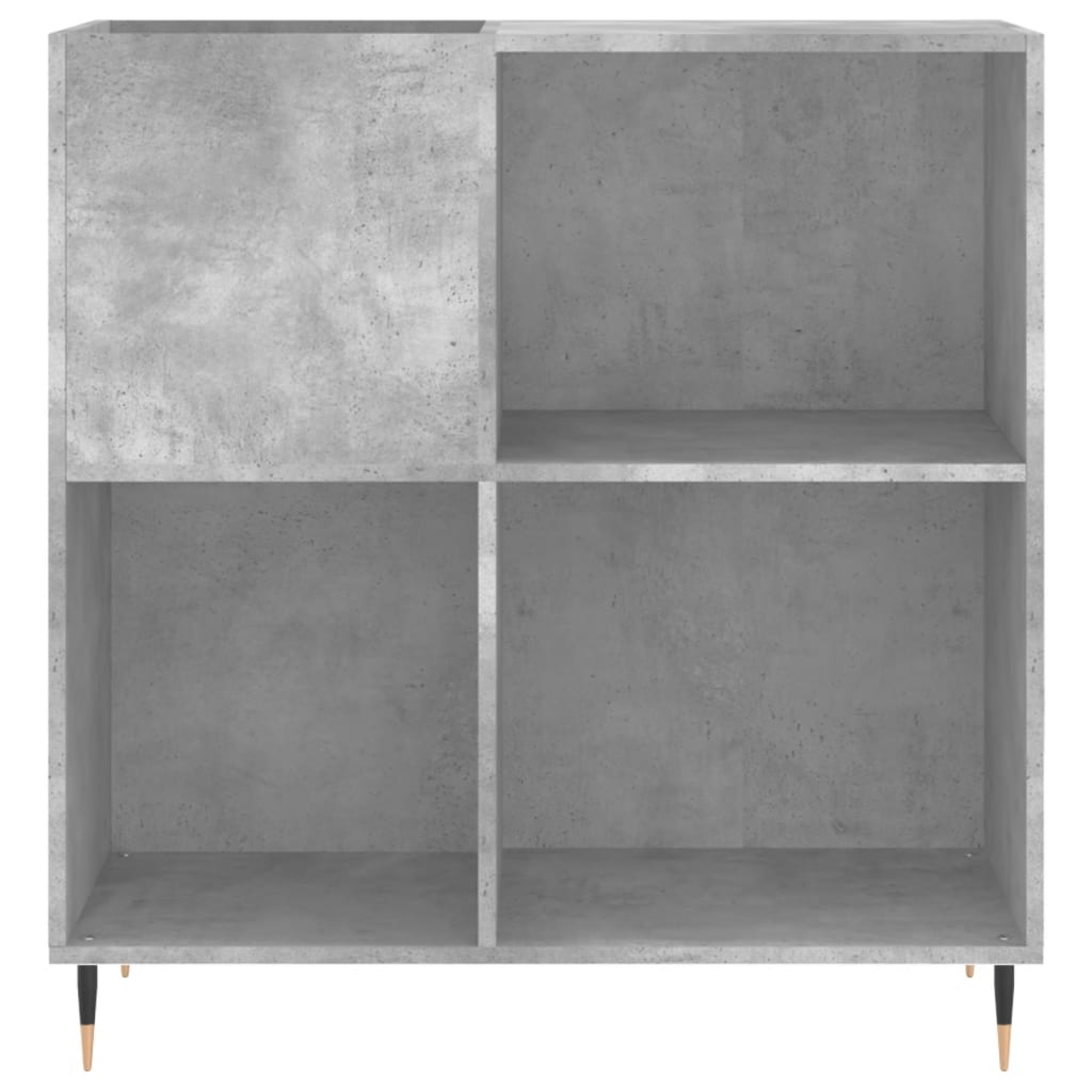 betonszürke szerelt fa hanglemezszekrény 84,5 x 38 x 89 cm