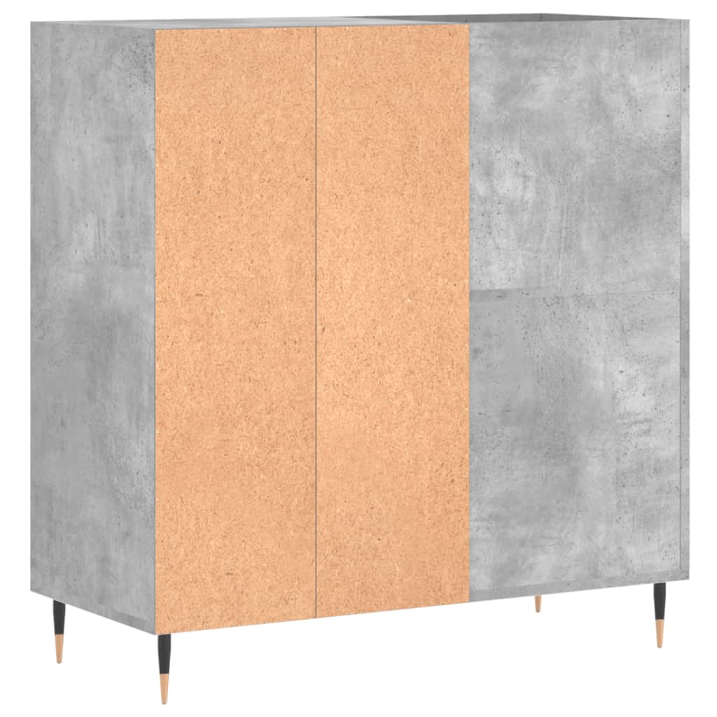 betonszürke szerelt fa hanglemezszekrény 84,5 x 38 x 89 cm