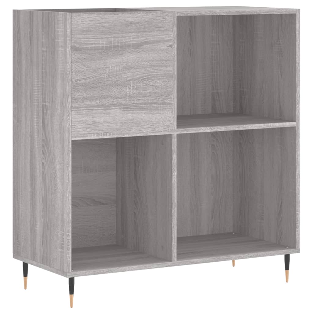 szürke sonoma színű szerelt fa hanglemezszekrény 84,5x38x89 cm