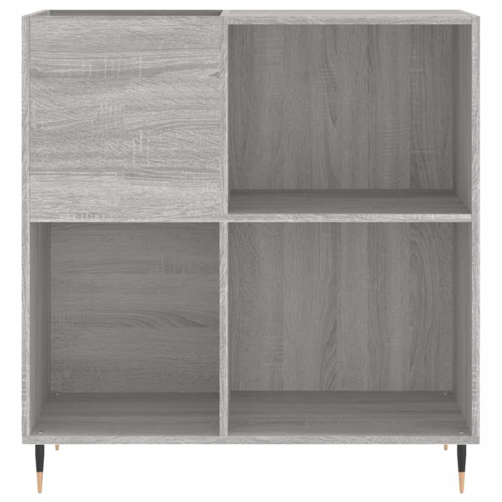 szürke sonoma színű szerelt fa hanglemezszekrény 84,5x38x89 cm