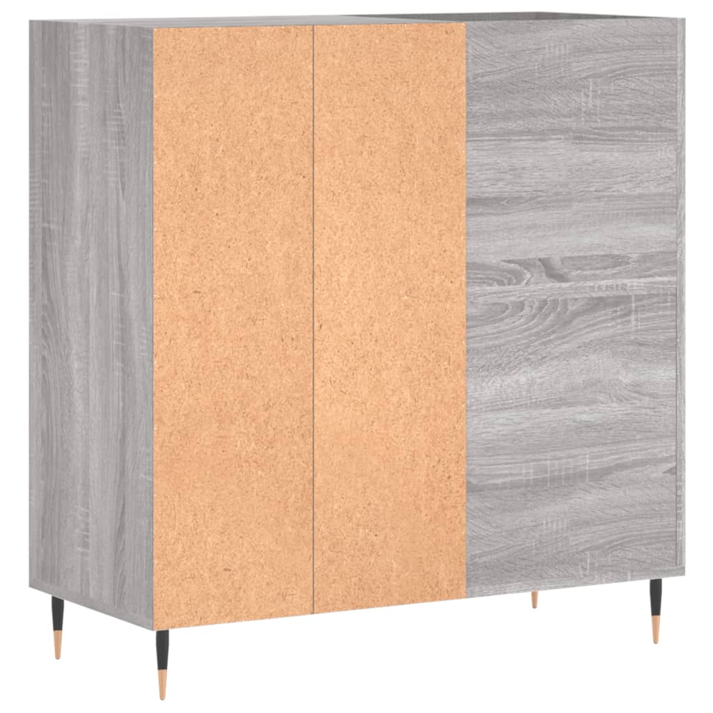 szürke sonoma színű szerelt fa hanglemezszekrény 84,5x38x89 cm