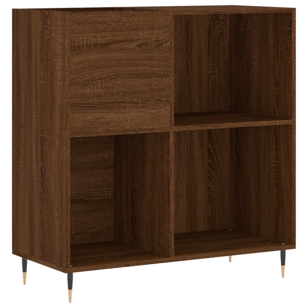 barna tölgy színű szerelt fa hanglemezszekrény 84,5x38x89 cm