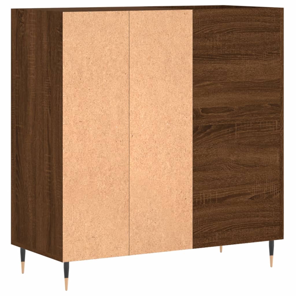 barna tölgy színű szerelt fa hanglemezszekrény 84,5x38x89 cm