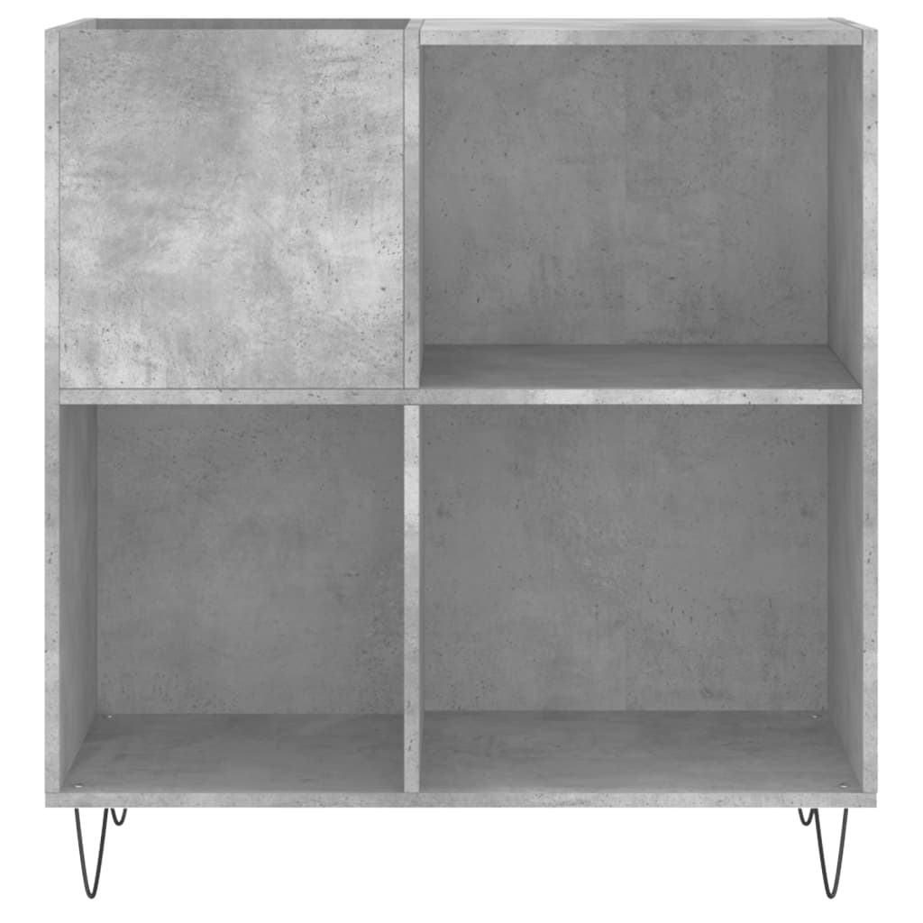 betonszürke szerelt fa hanglemezszekrény 84,5 x 38 x 89 cm