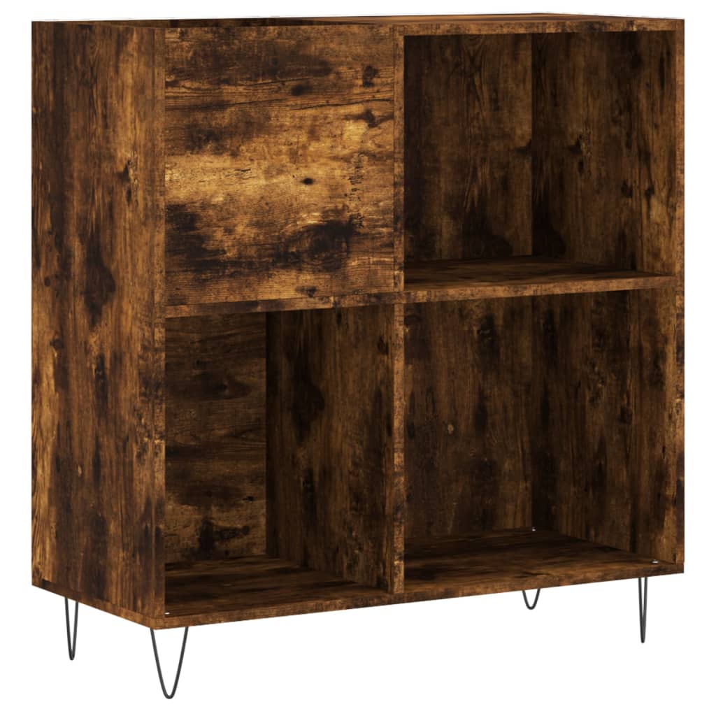 füstös tölgy színű szerelt fa hanglemezszekrény 84,5x38x89 cm