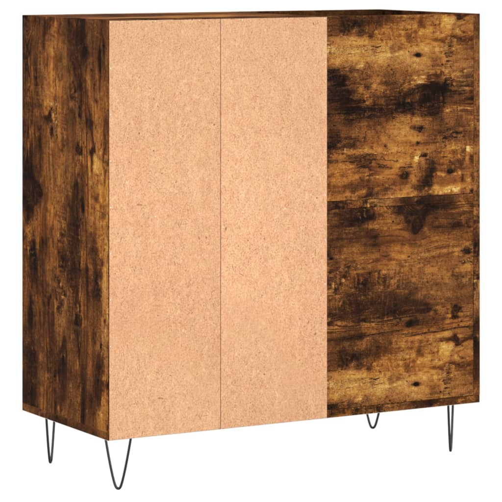 füstös tölgy színű szerelt fa hanglemezszekrény 84,5x38x89 cm