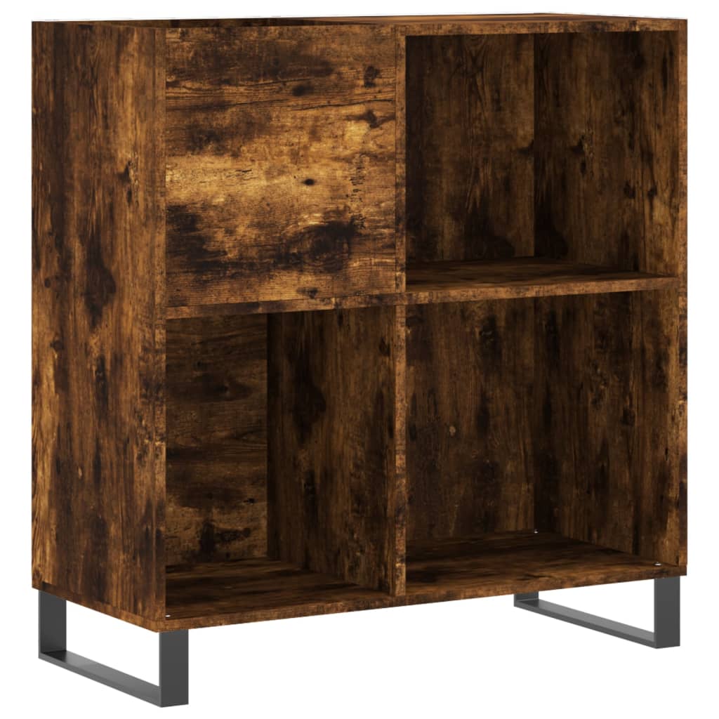 füstös tölgy színű szerelt fa hanglemezszekrény 84,5x38x89 cm