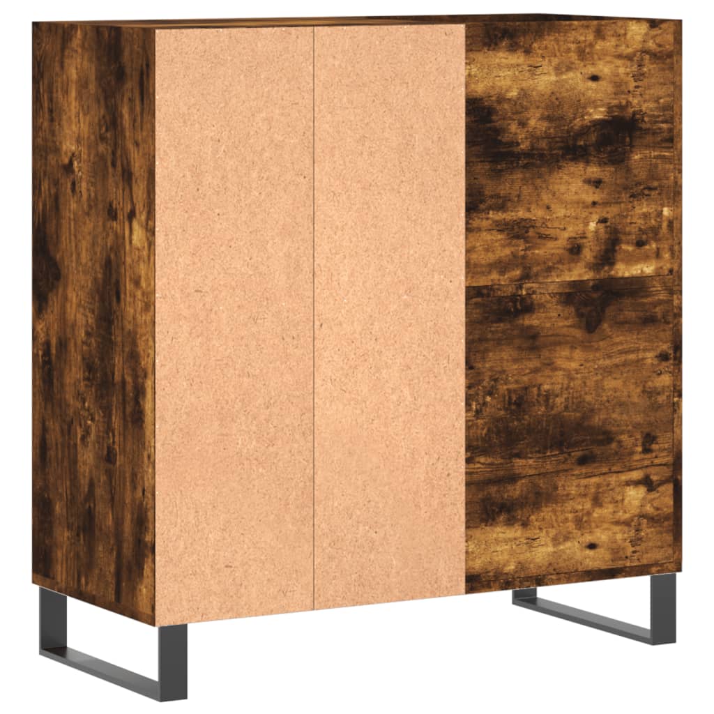 füstös tölgy színű szerelt fa hanglemezszekrény 84,5x38x89 cm