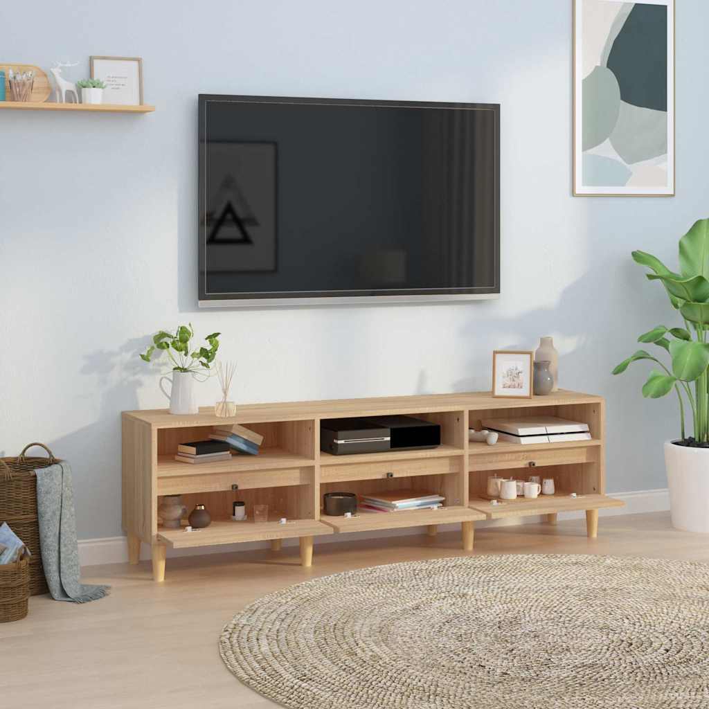 sonoma tölgy színű szerelt fa fali TV-szekrény 150x30x44,5 cm