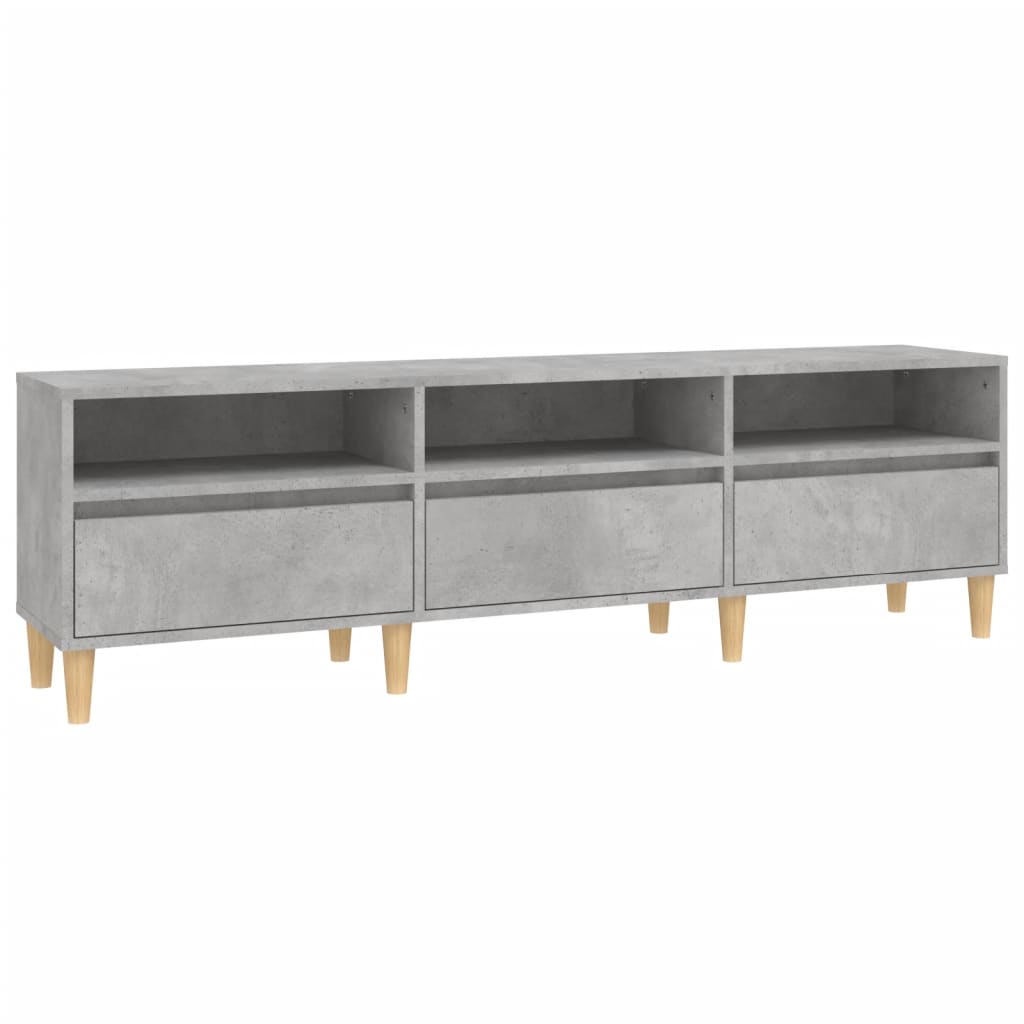 betonszürke szerelt fa TV-szekrény 150x30x44,5 cm