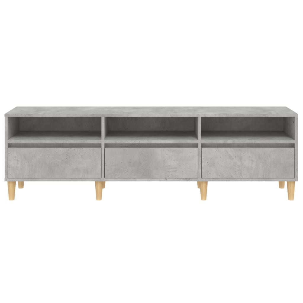betonszürke szerelt fa TV-szekrény 150x30x44,5 cm